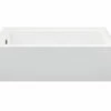 MTI Baths MBSISC6030D-WH-RH White Alcove Tub 60" L X 30" W X 16" H For ADA Compliance. Right Hand Drain, Integral Front Skirt, 3-sided Integral Tile Flange And Textured Bottom -AF SUPPLY Sales Store mbsisc6030drhw