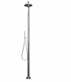 Floor Mounted Exposed Shower System With Thermostatic Mixer For 7 1/4” Rainhead And Handshower.