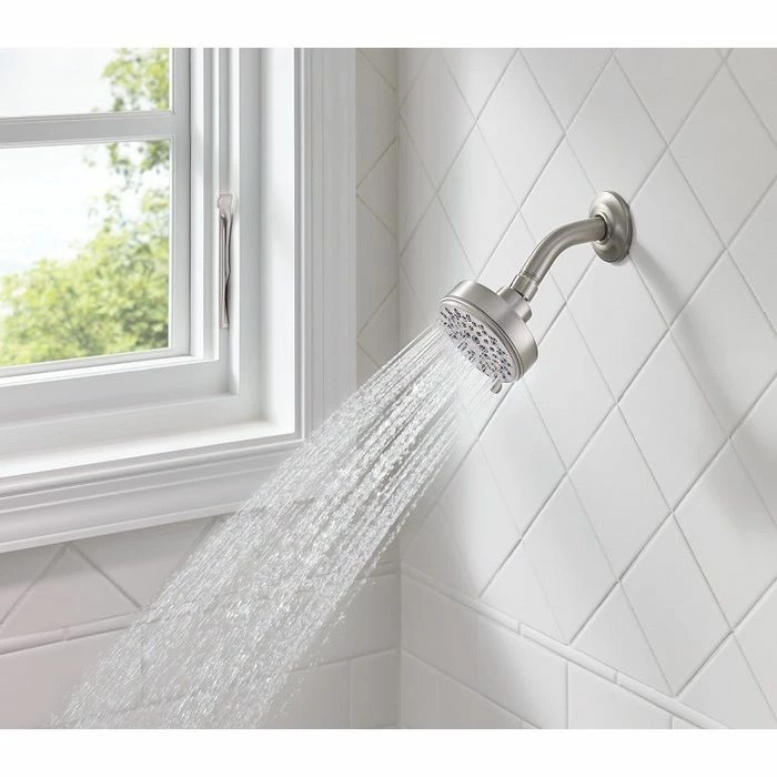 Moen 20090SRN 2.5 GPM Ignite™ Resist 3-3/4" D Spray Spot Wall Mounted Five Function Shower Head In Brushed Nickel 4 Moen 20090SRN 2.5 GPM Ignite™ Resist 3-3/4" D Spray Spot Wall Mounted Five Function Shower Head In Brushed Nickel - Image 2