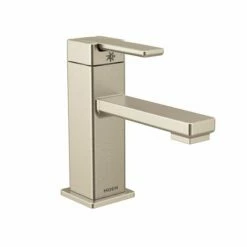 Moen S6710BN 90 Degree One-Handle Low Arc Bathroom Faucet In Brushed Nickel