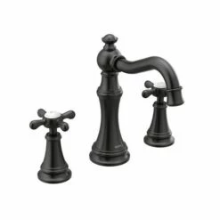 Moen TS42114BL Weymouth Two-Handle Bathroom Faucet In Matte Black