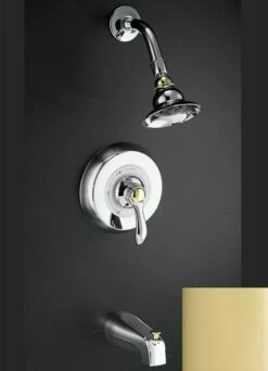 Kohler P12007-4S-PB Fairfax Bath And Shower Faucet Trim With Slip-fit Spout In Vibrant Polished Brass