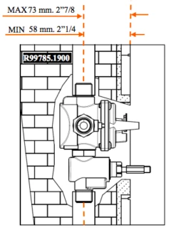 Zucchetti R99785.1900 Pressure Balanced Rough For Bath Shower Mixer