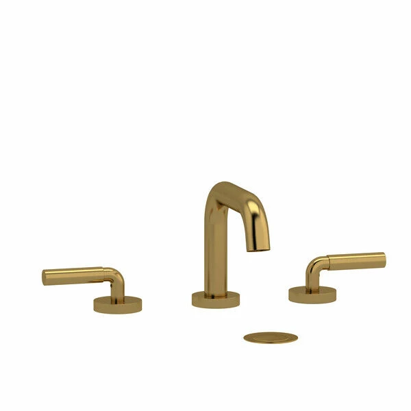 Rohl RUSQ08LBG Riobel Riu Widespread Lavatory Faucet With U-Spout And Lever Handles In Brushed Gold 3 Rohl RUSQ08LBG Riobel Riu Widespread Lavatory Faucet With U-Spout And Lever Handles In Brushed Gold