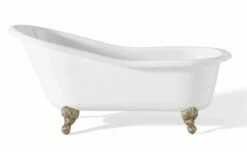 Cheviot 2132-WW-BN SLIPPER Cast Iron Bathtub With Continuous Rolled Rim