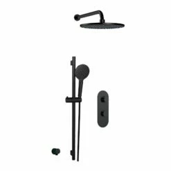 Aquabrass ABSZSHOWERBOX01EBK Shower Faucet System In Electro Black (Rough Valve Sold Separately)
