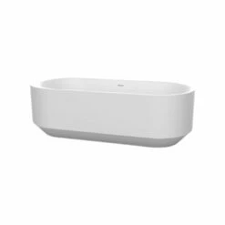 DaVinci 56-7231-FTNBI-CH-MW 72"L X 31"W Solid Surface Freestanding Bathtub In Matte White