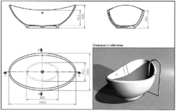 Rapsel Lavasca Mini 71" X 40" Freestanding Bathtub -AF SUPPLY Sales Store tech drawings