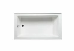 Americh TO6030ADATL-WH Turo ADA 60 Inch X 30 Inch Rectangular Alcove Left Hand Soaker Bathtub With An Integral Apron And Molded Tile Flange, White