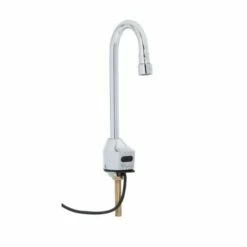 T&S Brass EC-3100 ChekPoint Sensor Faucet, Deck Mount, Gooseneck, AC/DC Control Module, 2.2 GPM/8.3 LPM Vandal Resistant Aerator In Polished Chrome