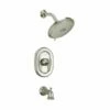 American Standard TU440508.295 Quentin Tub And Shower Trim Package With 1.8 GPM Multi Function Shower Head In Brushed Nickel