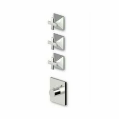 Zucchetti ZB1098.1900 7,6 GPM 3/4" Built-In Thermostatic Shower Mixer With 3 Volume Controls In Polished Chrome (Rough In Valve Sold Separately)