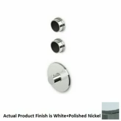 Zucchetti ZSV091.1900C8W Savoir 3/4" Built-In Thermostatic Shower Mixer With 2 Volume Controls In White/Polished Nickel (Rough-In Sold Separately)