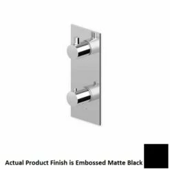 Zucchetti ZT28646.1900N1 Pan 5 GPM & 2 GPM 1/2'' Built-In Thermostatic Shower Mixer And 2/3 Way Diverter With Water On/off Function In Embossed Matte Black (Rough-In Sold Separately)